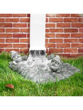 Decorative Gutter Downspout Splash Block - Resin Rain Diverter for Garden